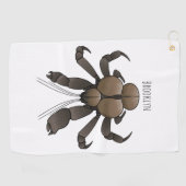 Serviette De Golf Illustration du crabe de coco (Horizontal)