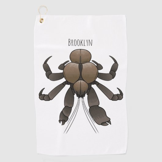 Serviette De Golf Illustration du crabe de coco (Devant)