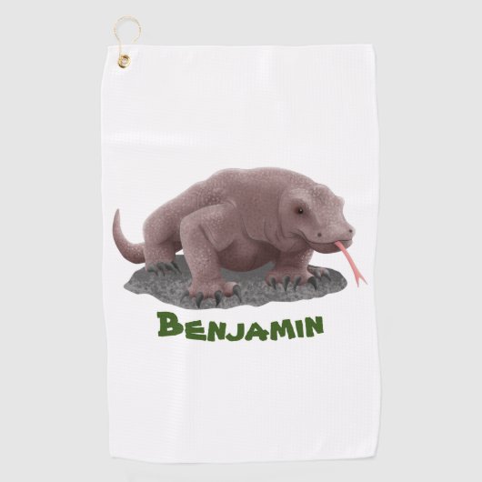 Serviette De Golf Illustration du dragon de Komodo (Devant)