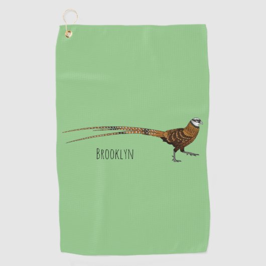 Serviette De Golf Illustration du faisan de Reeves (Devant)