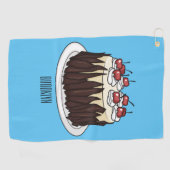 Serviette De Golf Illustration du gâteau de la Forêt-Noire (Horizontal)