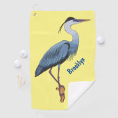 Serviette De Golf Illustration du grand héron bleu (En situation)