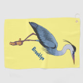 Serviette De Golf Illustration du grand héron bleu (Horizontal)