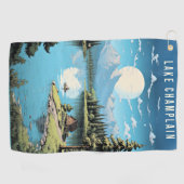 Serviette De Golf Illustration du lac Champlain, Vermont (Horizontal)