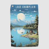 Serviette De Golf Illustration du lac Champlain, Vermont (Devant)