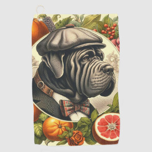 Serviette De Golf Illustration du Mastiff napolitain vintage