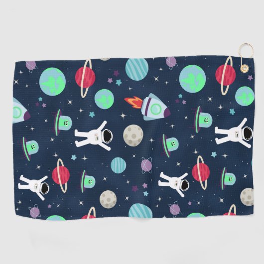Serviette De Golf Illustration du Motif spatial (Horizontal)