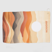 Serviette De Golf Illustration du paysage Abstrait du nom personnali (Horizontal)