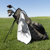 Serviette De Golf Illustration du poisson-chat mignon (Vert)