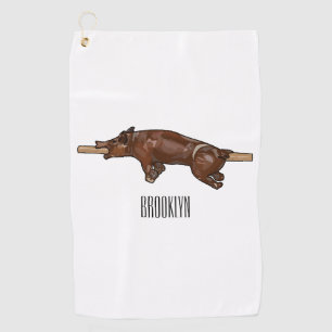 Serviette De Golf Illustration du rôti de porc / rôti de porc
