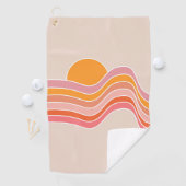 Serviette De Golf Illustration du soleil de style rétro (En situation)
