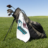 Serviette De Golf Illustration du tapis roulant et de la bande dessi (Vert)