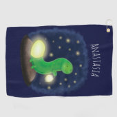 Serviette De Golf Illustration du ver vert mou (Horizontal)
