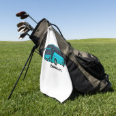 Serviette De Golf Illustration d'un autobus à passagers moderne (Vert)