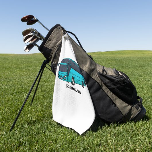 Serviette De Golf Illustration d'un autobus à passagers moderne (Vert)