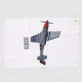 Serviette De Golf Illustration d'un avion de chasse-bombardier (Horizontal)