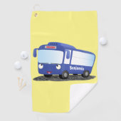 Serviette De Golf Illustration d'un bus moderne bleu mignon (En situation)