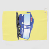 Serviette De Golf Illustration d'un bus moderne bleu mignon (Horizontal)