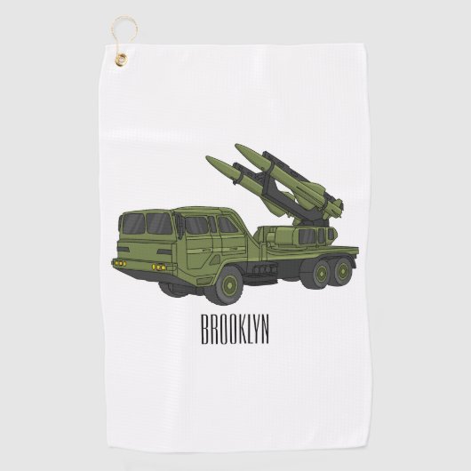 Serviette De Golf Illustration d'un camion de missiles militaires (Devant)