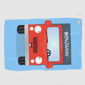 Serviette De Golf Illustration d'un camion kawaii rouge mou (Horizontal)