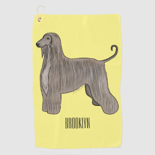 Serviette De Golf Illustration d'un chien hound afghan