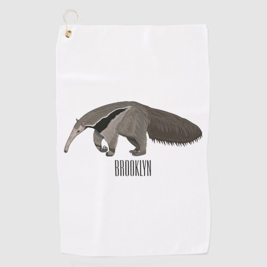 Serviette De Golf Illustration d'un dessin animé d'Anteater (Devant)