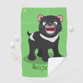 Serviette De Golf Illustration d'un diable de Tasmanie affamé (En situation)