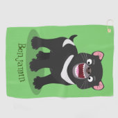 Serviette De Golf Illustration d'un diable de Tasmanie affamé (Horizontal)
