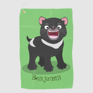 Serviette De Golf Illustration d'un diable de Tasmanie affamé