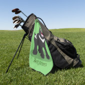 Serviette De Golf Illustration d'un diable de Tasmanie affamé (Vert)