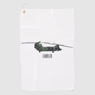 Serviette De Golf Illustration d'un hélicoptère de l'armée de Chinoo