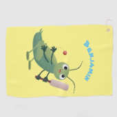 Serviette De Golf Illustration d'un insecte du cricket vert mou (Horizontal)