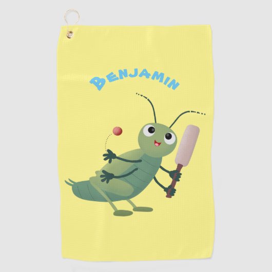 Serviette De Golf Illustration d'un insecte du cricket vert mou (Devant)