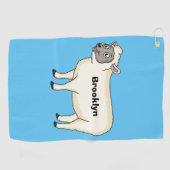 Serviette De Golf Illustration d'un mouton joyeux (Horizontal)