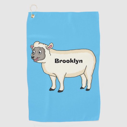 Serviette De Golf Illustration d'un mouton joyeux (Devant)