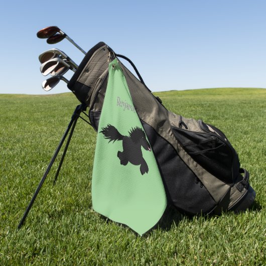 Serviette De Golf Illustration d'un poney de Shetland mignon (Vert)