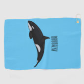 Serviette De Golf Illustration d'une baleine tueuse (Horizontal)