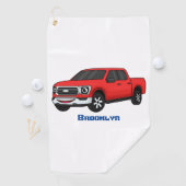 Serviette De Golf Illustration d'une camionnette rouge mou (En situation)