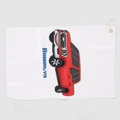 Serviette De Golf Illustration d'une camionnette rouge mou (Horizontal)