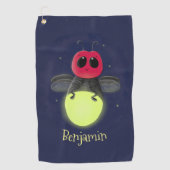 Serviette De Golf Illustration d'une luciole à éclair mignon (Devant)