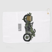Serviette De Golf Illustration d'une moto de croiseur militaire (Horizontal)