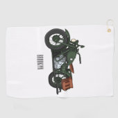 Serviette De Golf Illustration d'une moto de croiseur militaire (Horizontal)