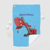 Serviette De Golf Illustration d'une pelle à vapeur rouge mou (En situation)