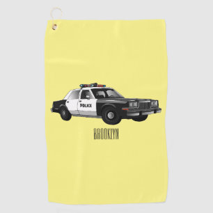 Serviette De Golf Illustration d'une voiture de police
