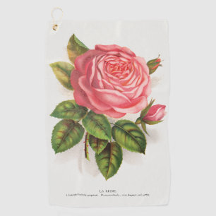 Serviette De Golf Illustration Florale Rose Rose Antique Cottagecore