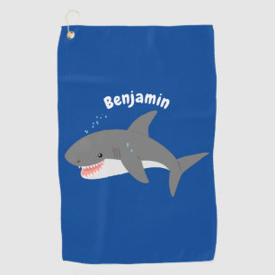 Serviette De Golf Illustration joyeuse du grand requin blanc