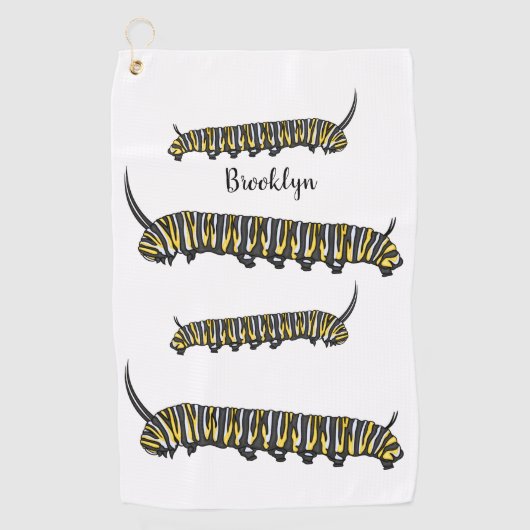 Serviette De Golf Illustration Monarch caterpillar (Devant)