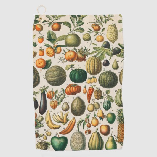 Serviette De Golf Illustration scientifique végétale des fruits (Devant)