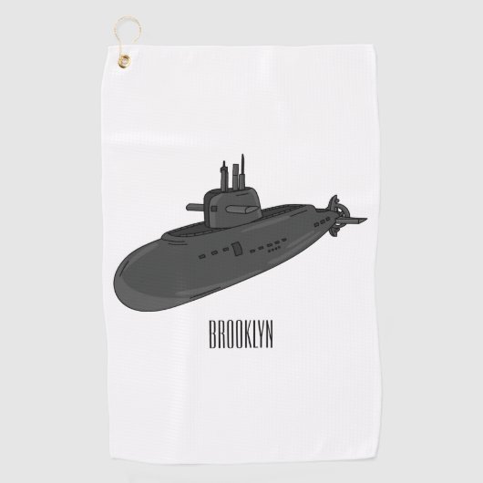 Serviette De Golf Illustration sous-marine (Devant)