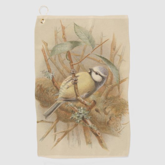 Serviette De Golf Illustration vintage de Bluetit (Devant)